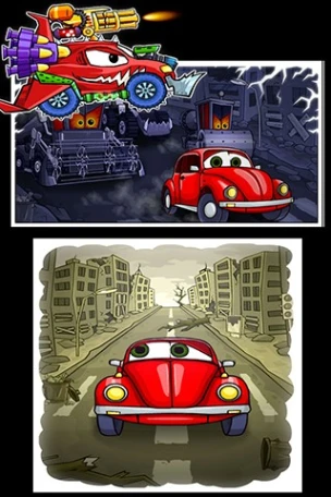 大车吃小车图