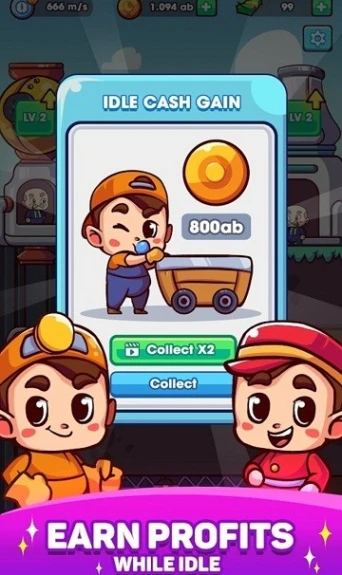 闲置黄金矿工矿山大亨图