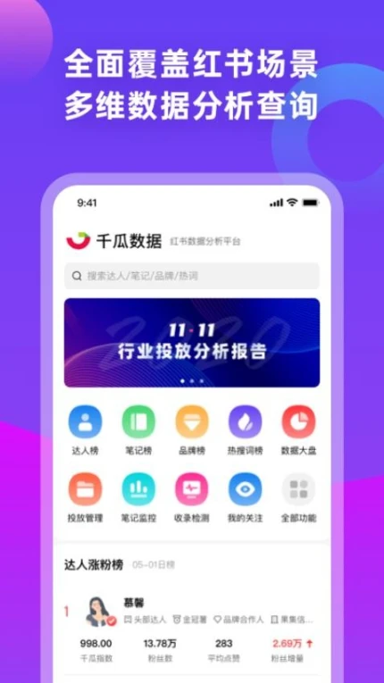 千瓜数据免费版图
